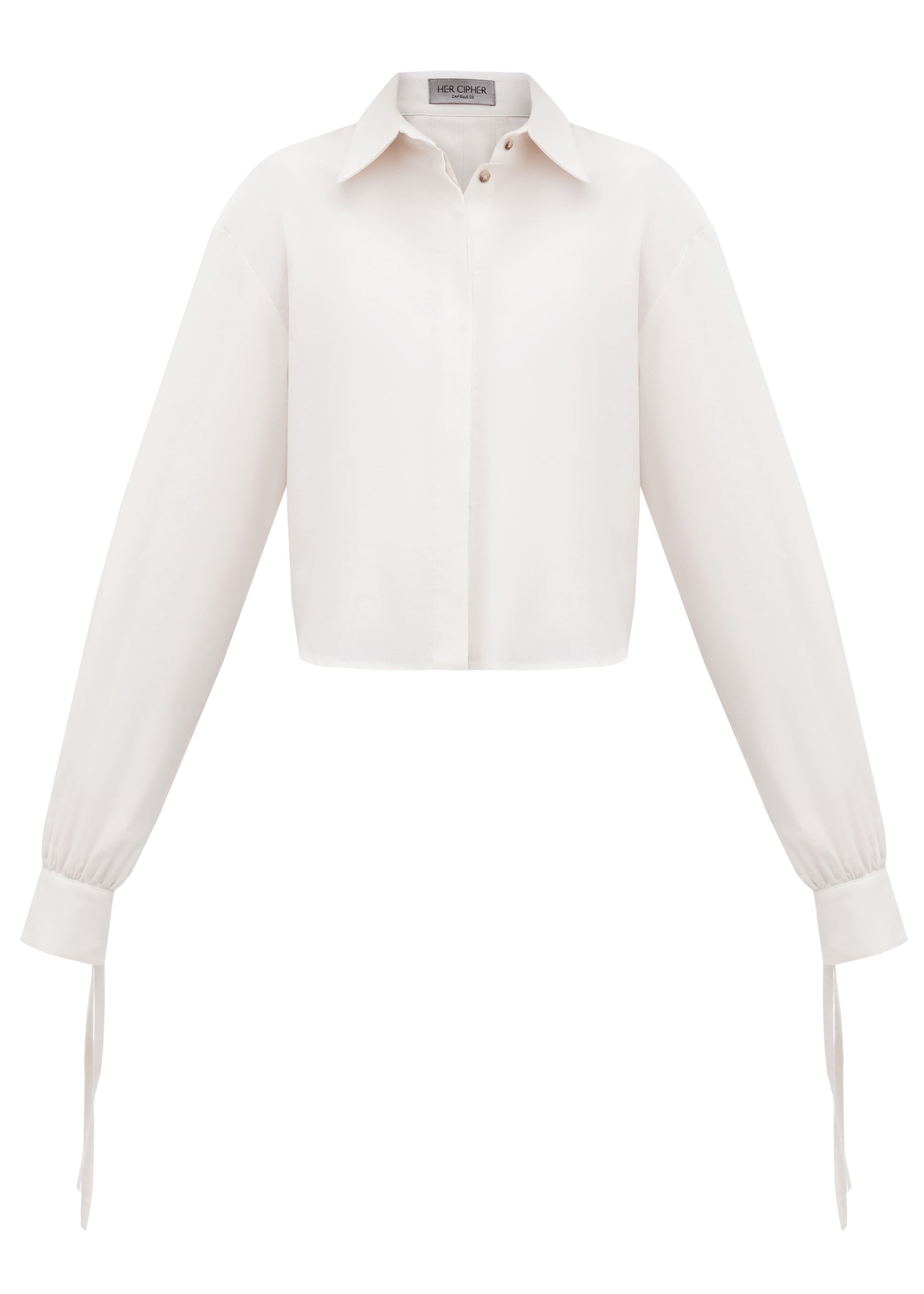 An organic cotton sustainable shirt in light ivory color
