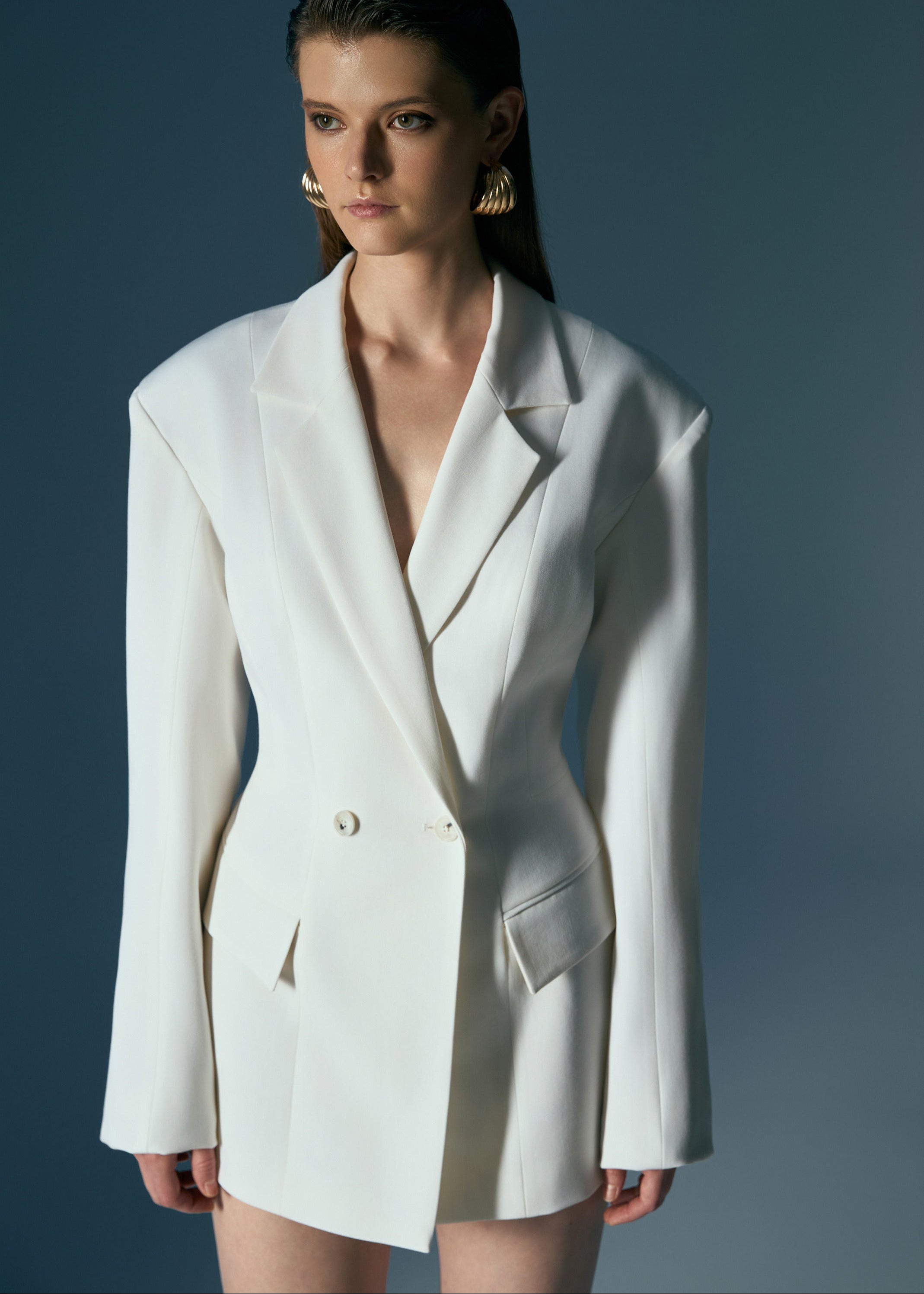 women's suit long blazer from sustainable clothing brand