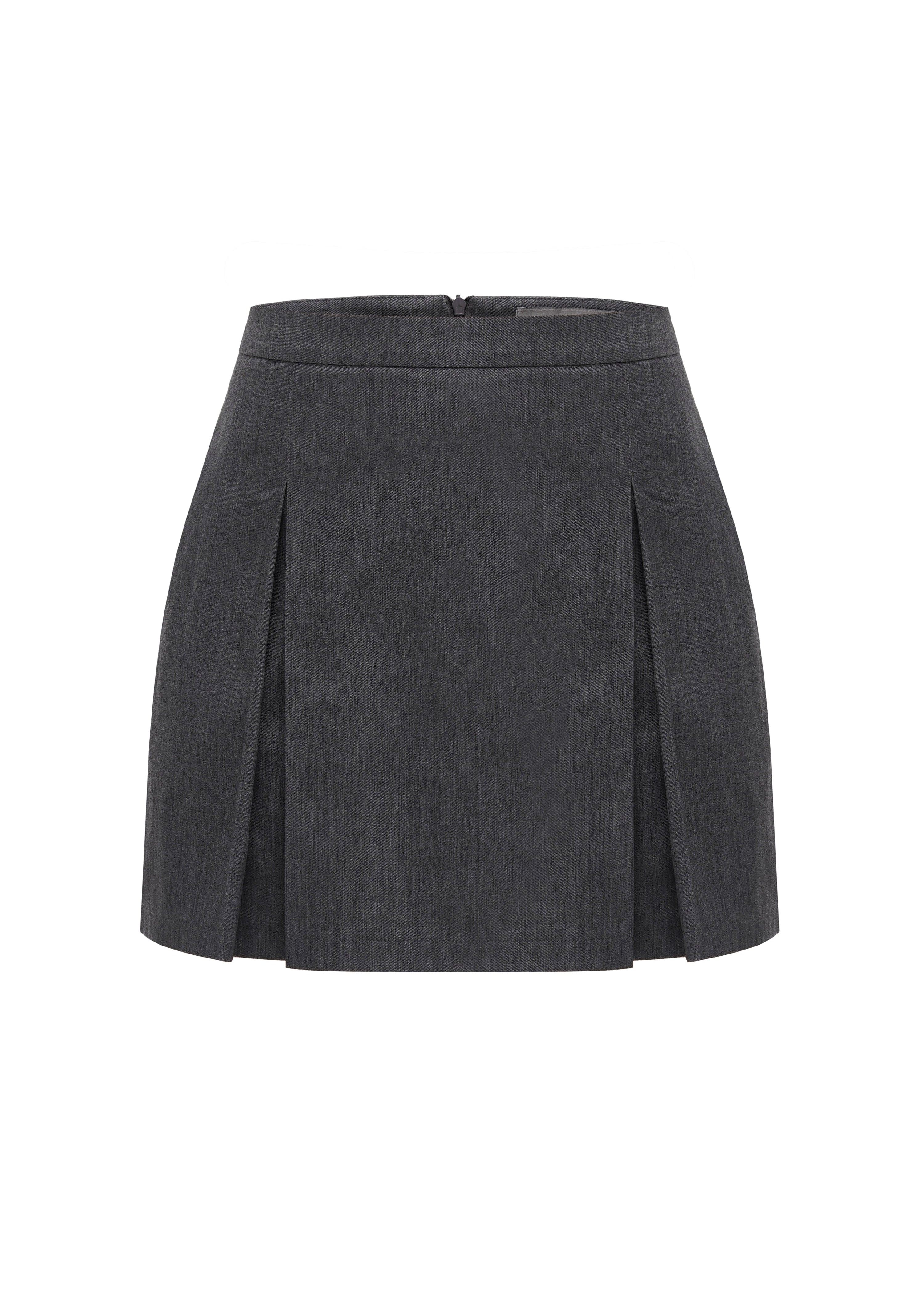 HER CIPHER mini skirt pleated in color Graffite