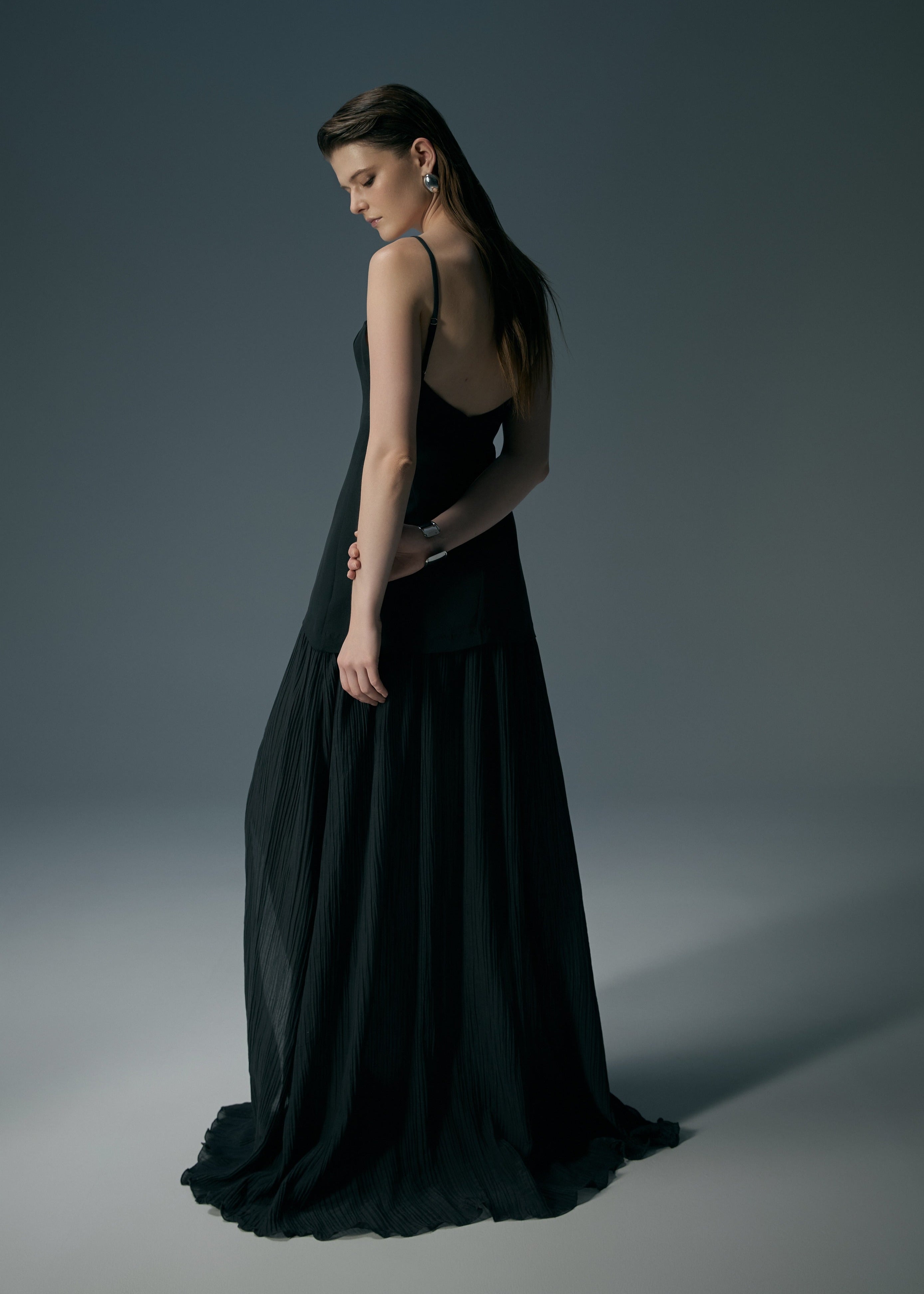 dress black formal special occasion dress with slits