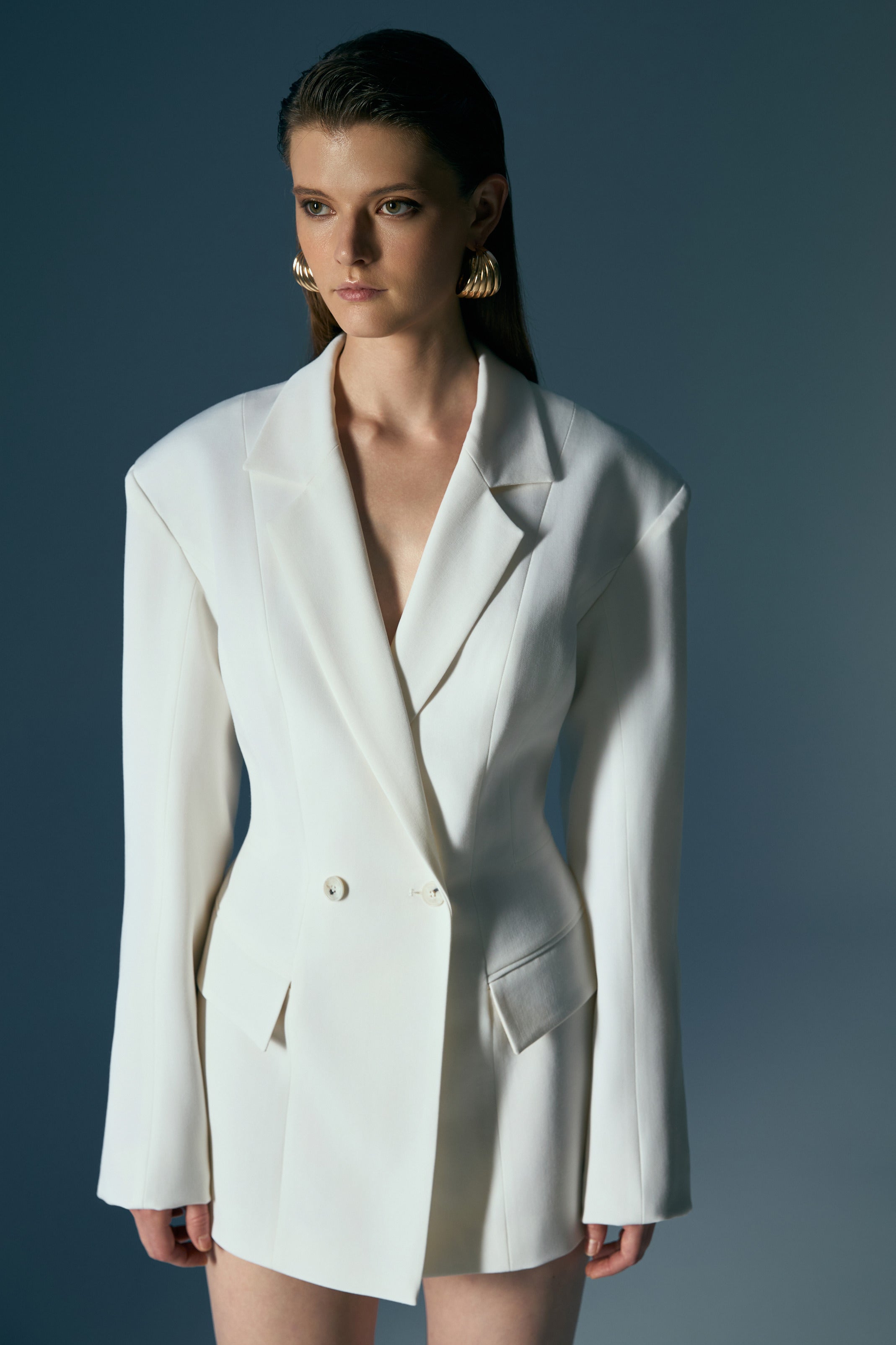 women's suit long blazer from sustainable clothing brand