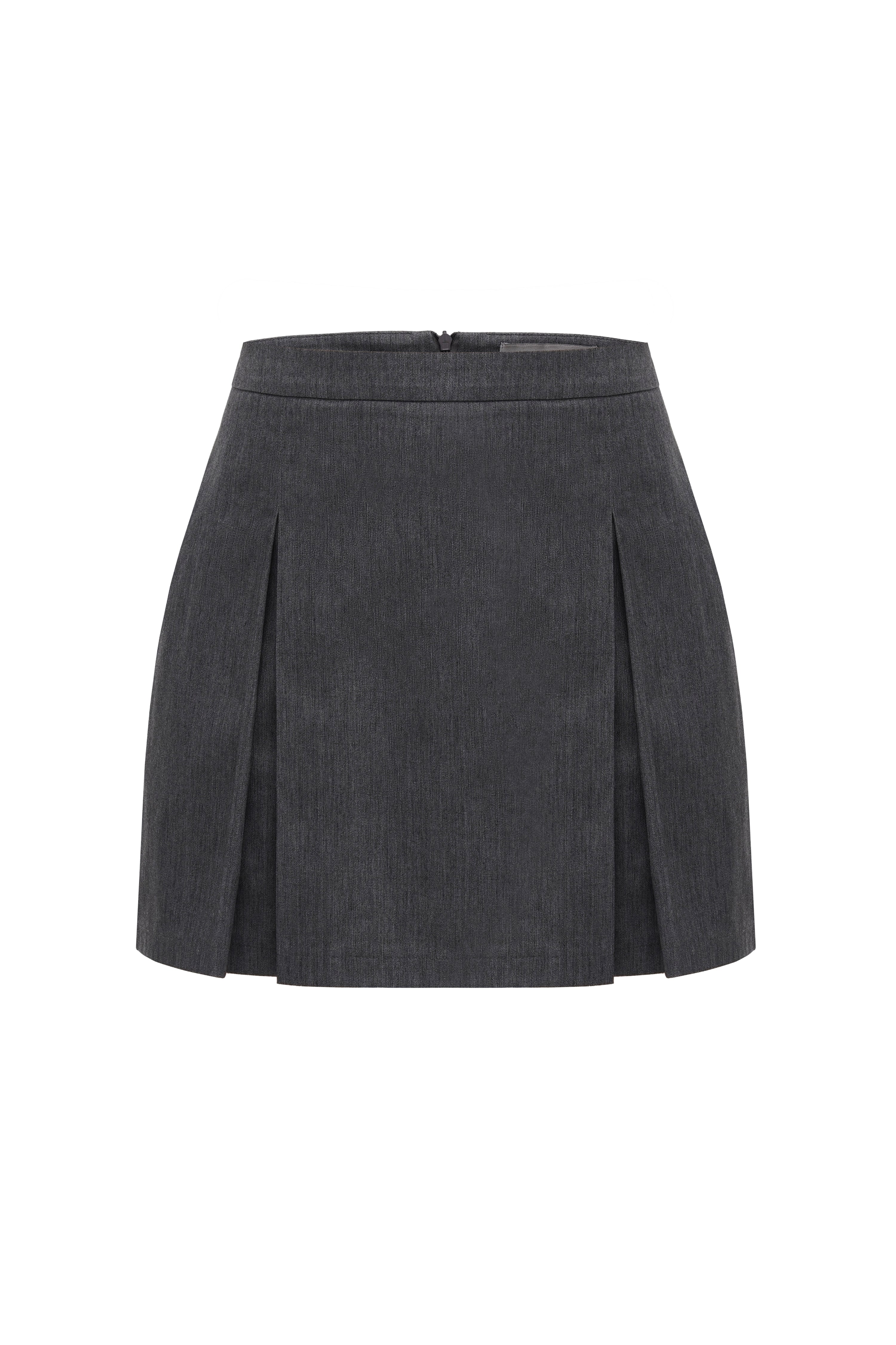 HER CIPHER mini skirt pleated in color Graffite