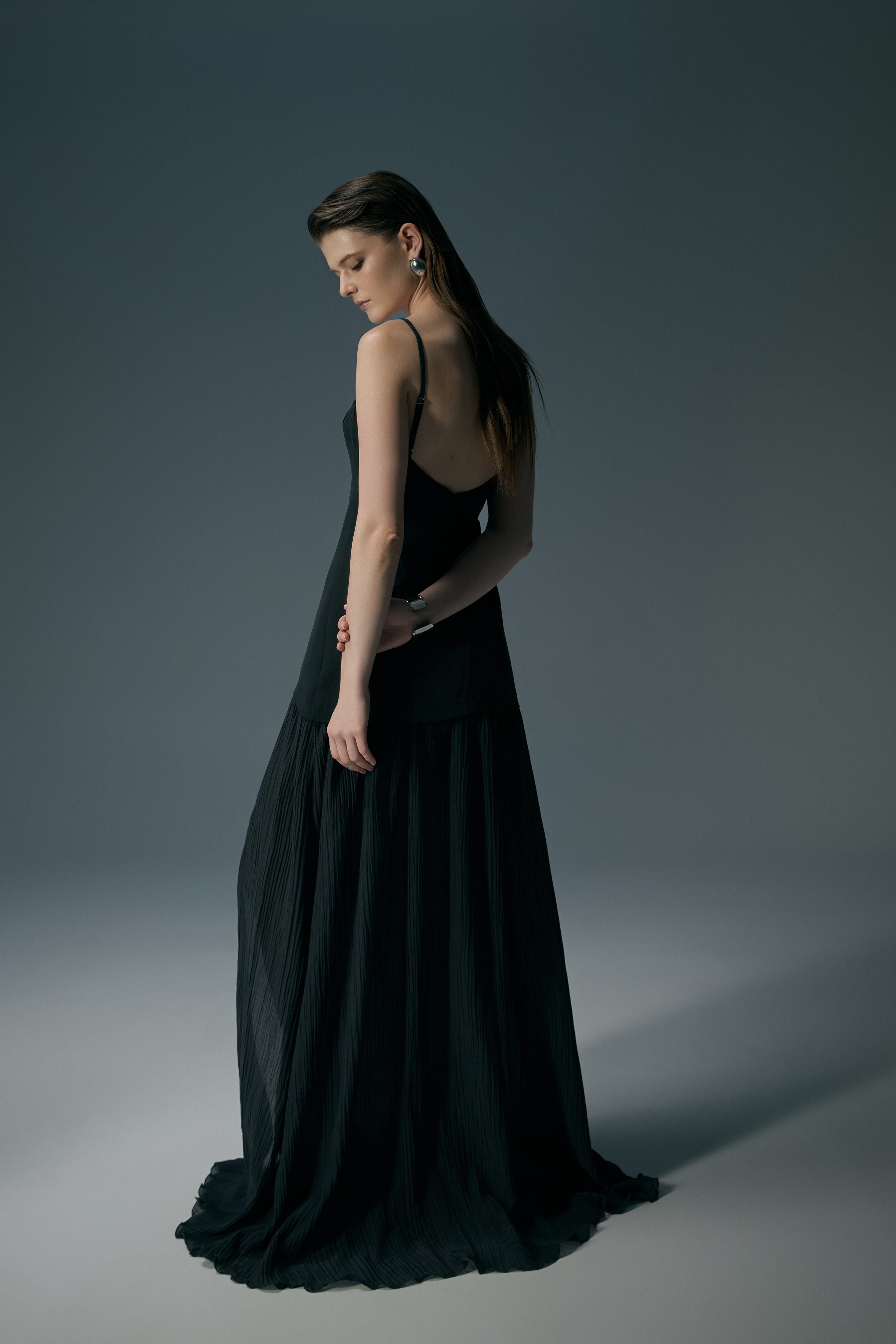 dress black formal special occasion dress with slits